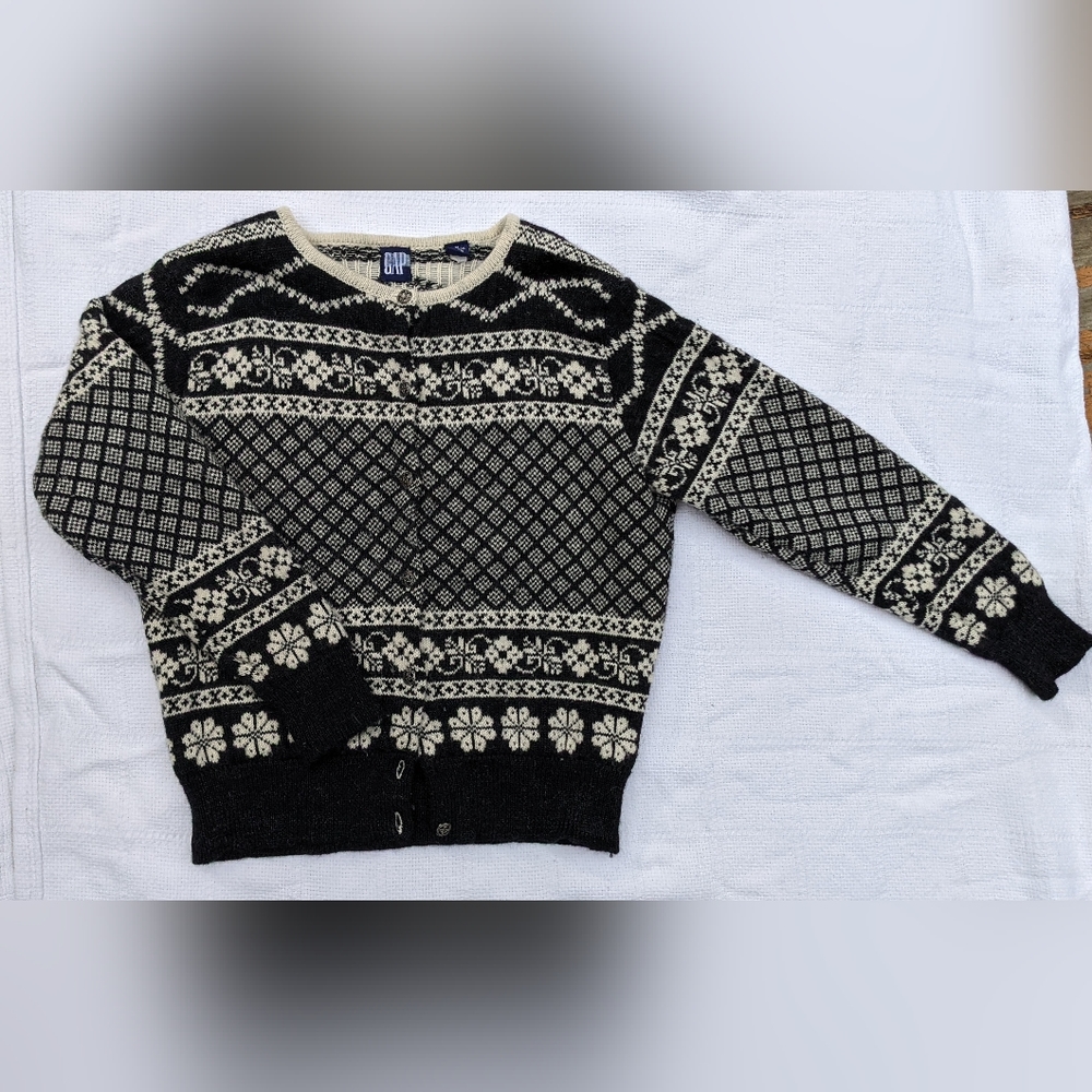 Gap Vintage Nordic Wool Cardigan Sweater